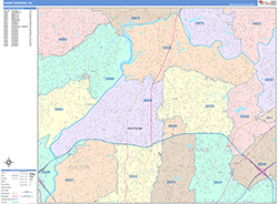 Sandy Springs Wall Map Color Cast Style 2026